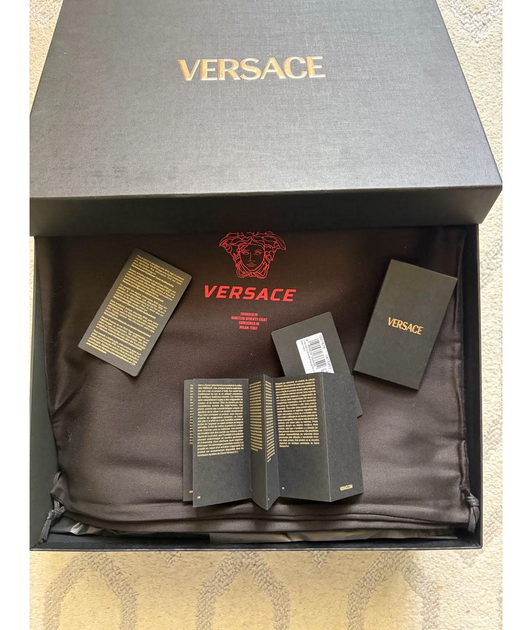 VERSACE Черные низкие кроссовки / кеды, фото 6