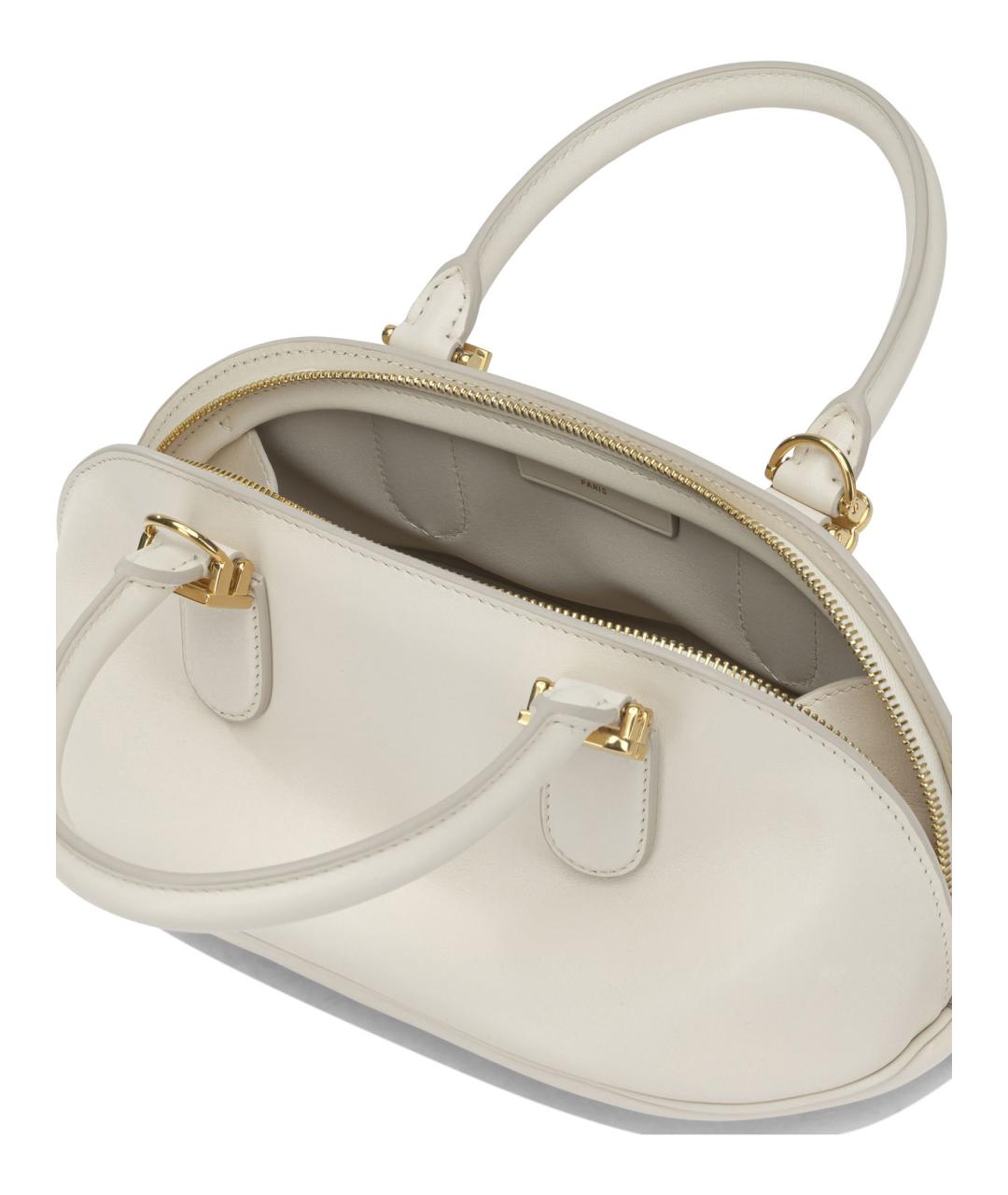 BALENCIAGA Белая кожаная сумка с короткими ручками, фото 5