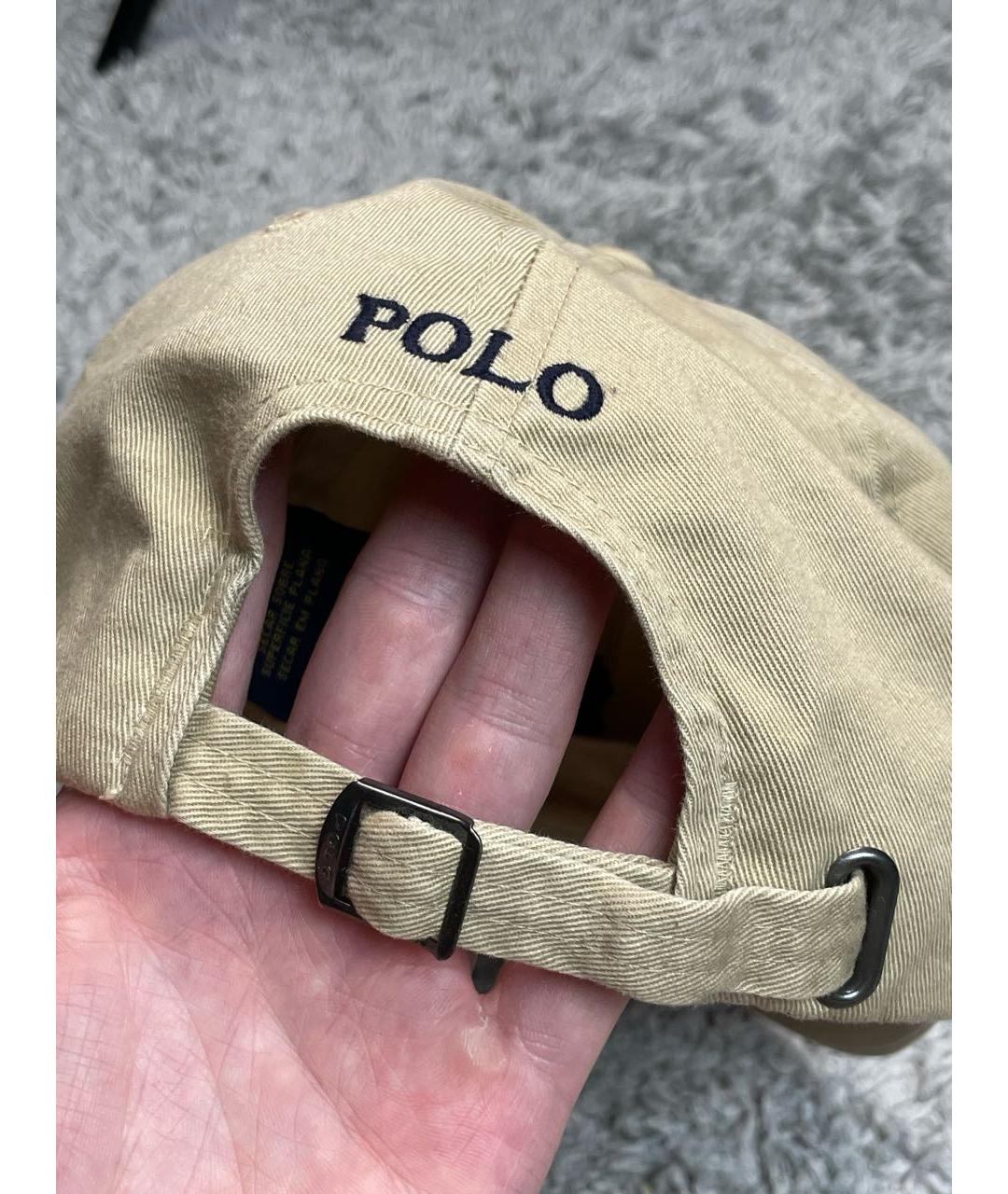 POLO RALPH LAUREN Бежевая хлопковая кепка/бейсболка, фото 5