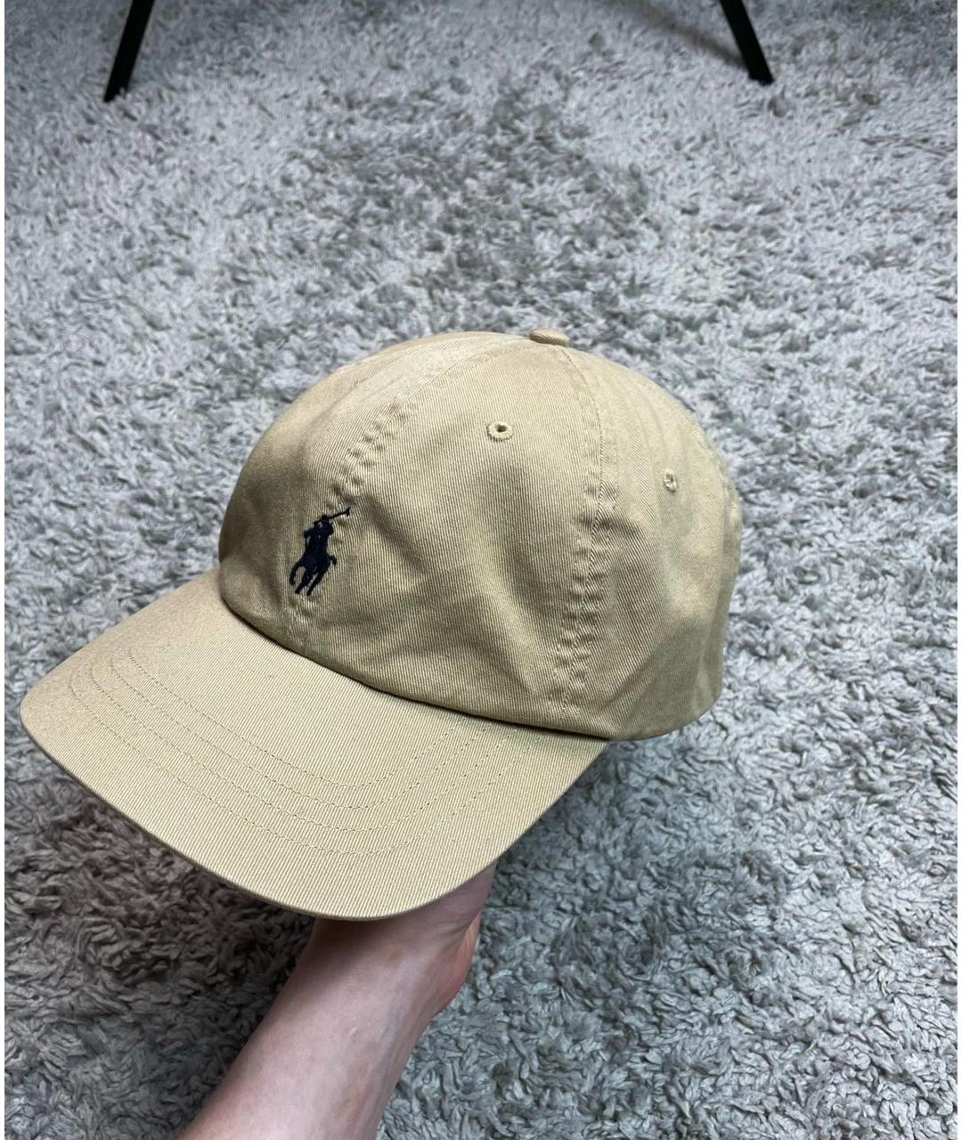 POLO RALPH LAUREN Бежевая хлопковая кепка/бейсболка, фото 9