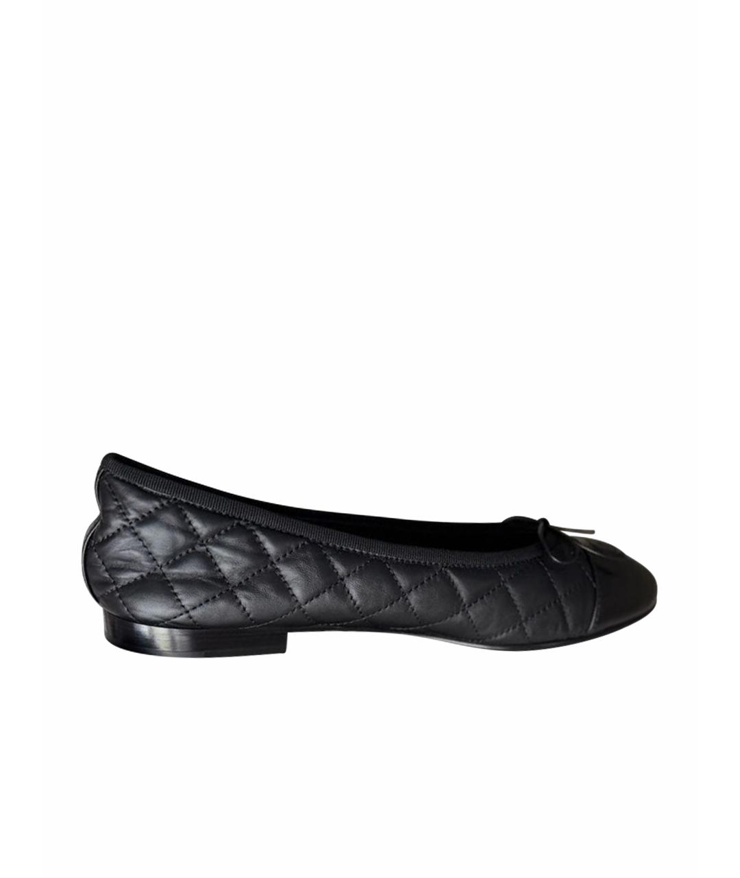 CHANEL Черные кожаные балетки, фото 6
