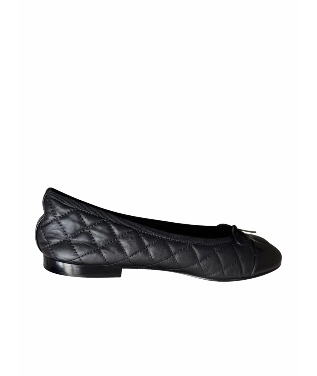 CHANEL Черные кожаные балетки, фото 1