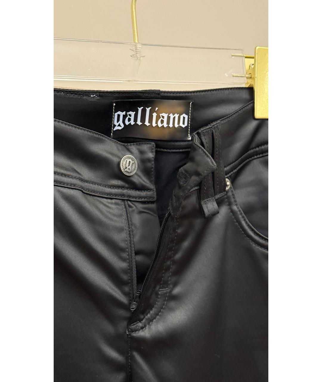 JOHN GALLIANO Черные шелковые прямые брюки, фото 6