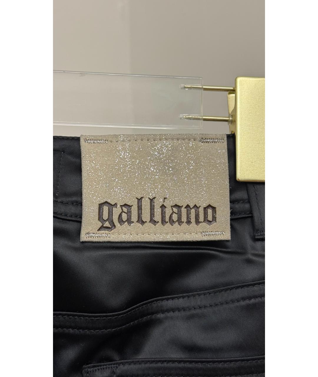 JOHN GALLIANO Черные шелковые прямые брюки, фото 3