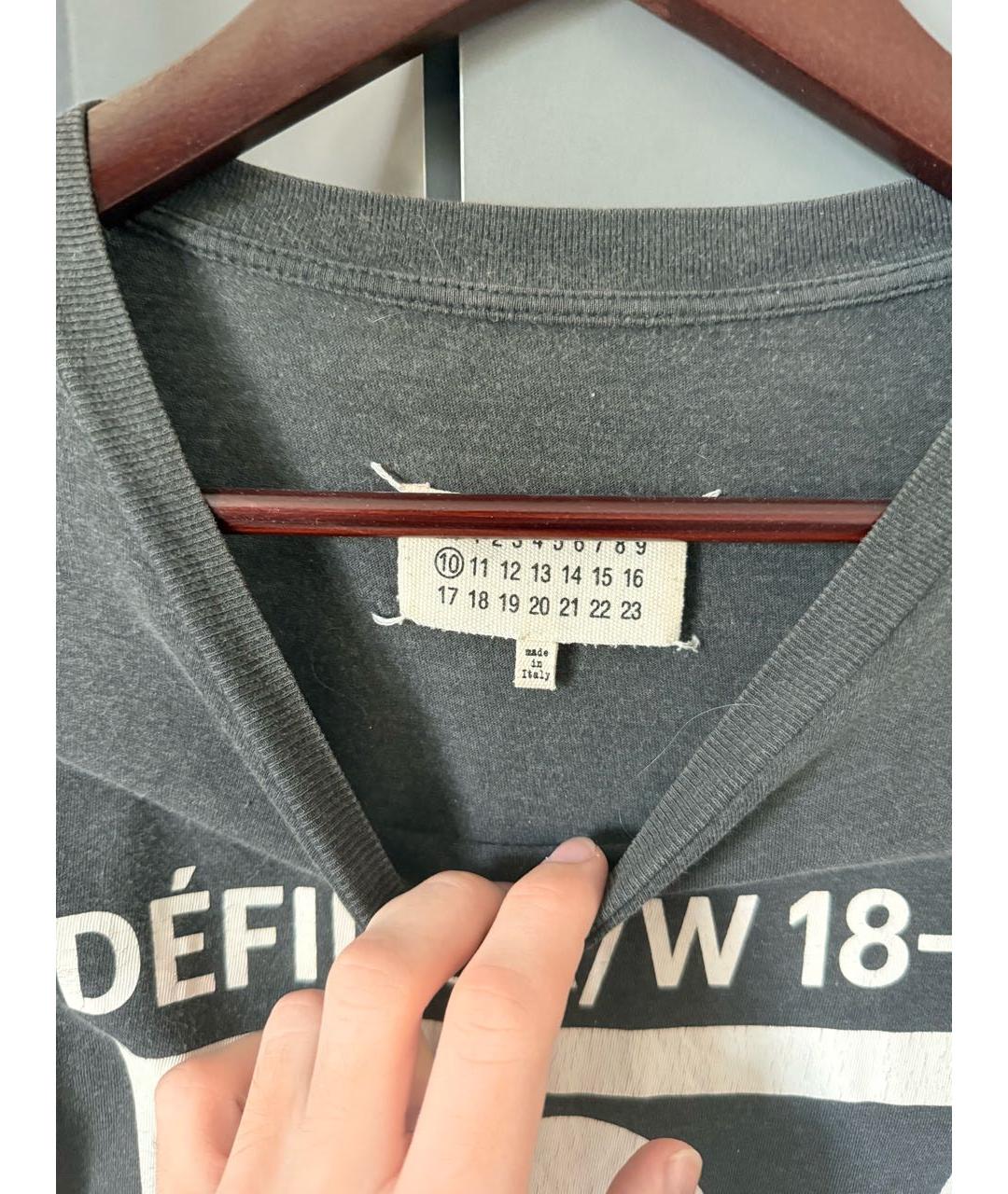 MAISON MARGIELA Серая хлопковая футболка, фото 3