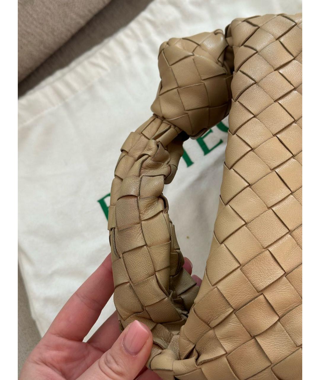 BOTTEGA VENETA Бежевая кожаная сумка с короткими ручками, фото 5