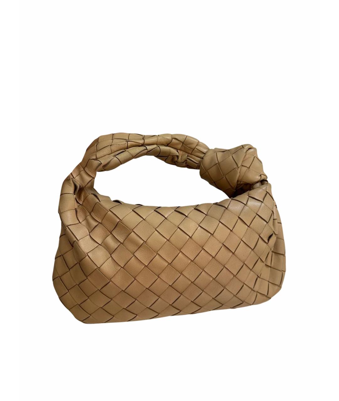 BOTTEGA VENETA Бежевая кожаная сумка с короткими ручками, фото 1