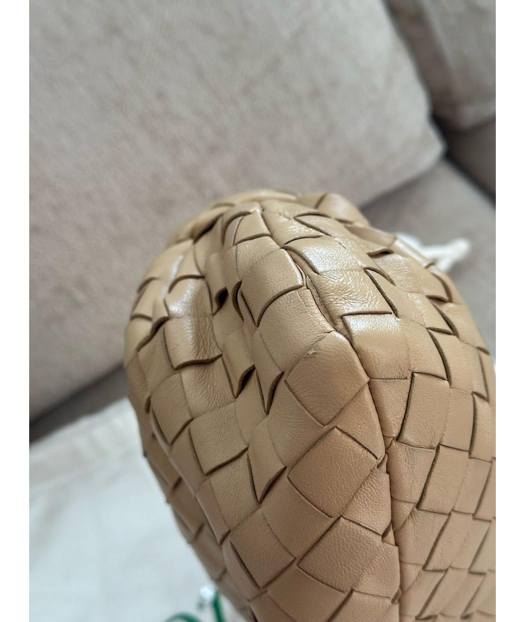 BOTTEGA VENETA Бежевая кожаная сумка с короткими ручками, фото 6