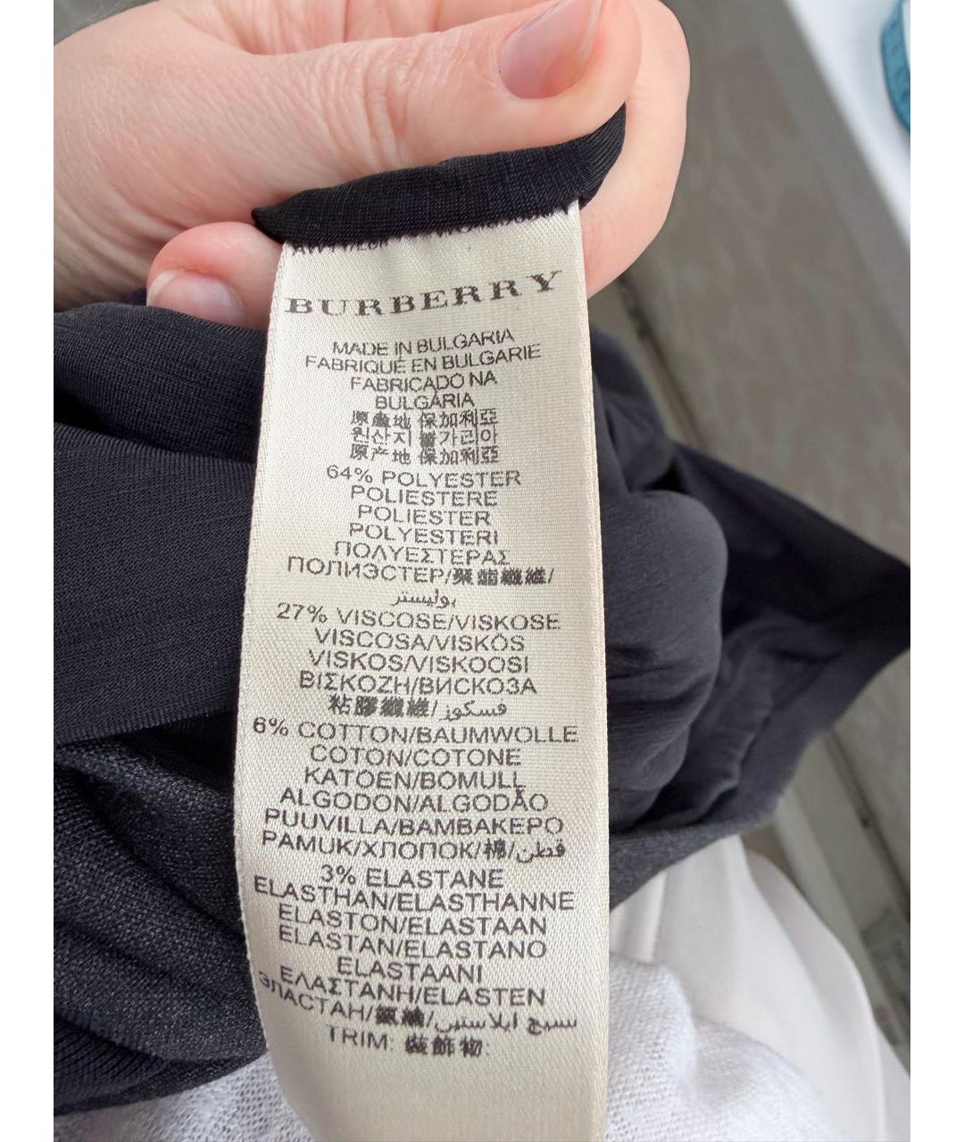 BURBERRY Антрацитовое полиэстеровое повседневное платье, фото 6