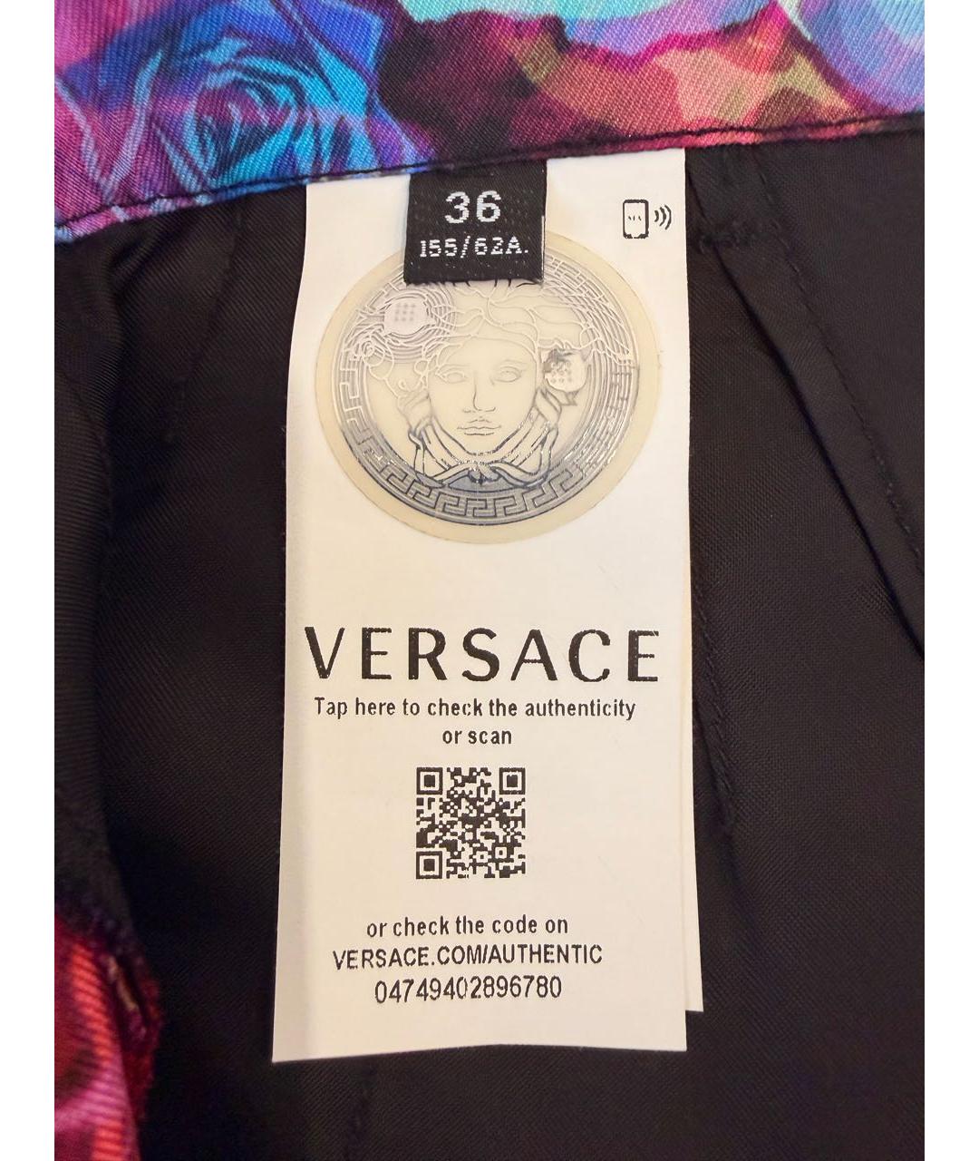 VERSACE Мульти шелковые шорты, фото 5