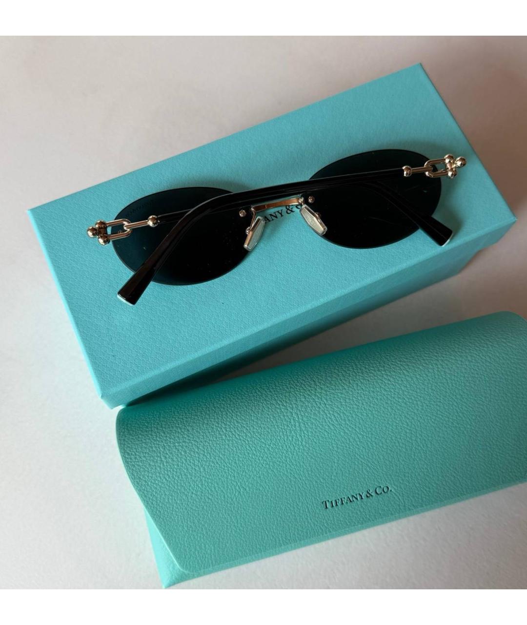 TIFFANY&CO Черные металлические солнцезащитные очки, фото 3
