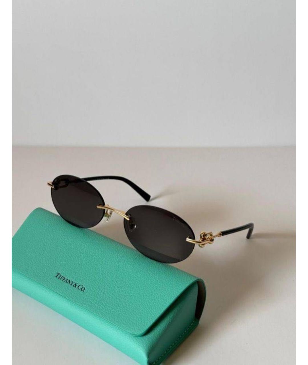 TIFFANY&CO Черные металлические солнцезащитные очки, фото 4
