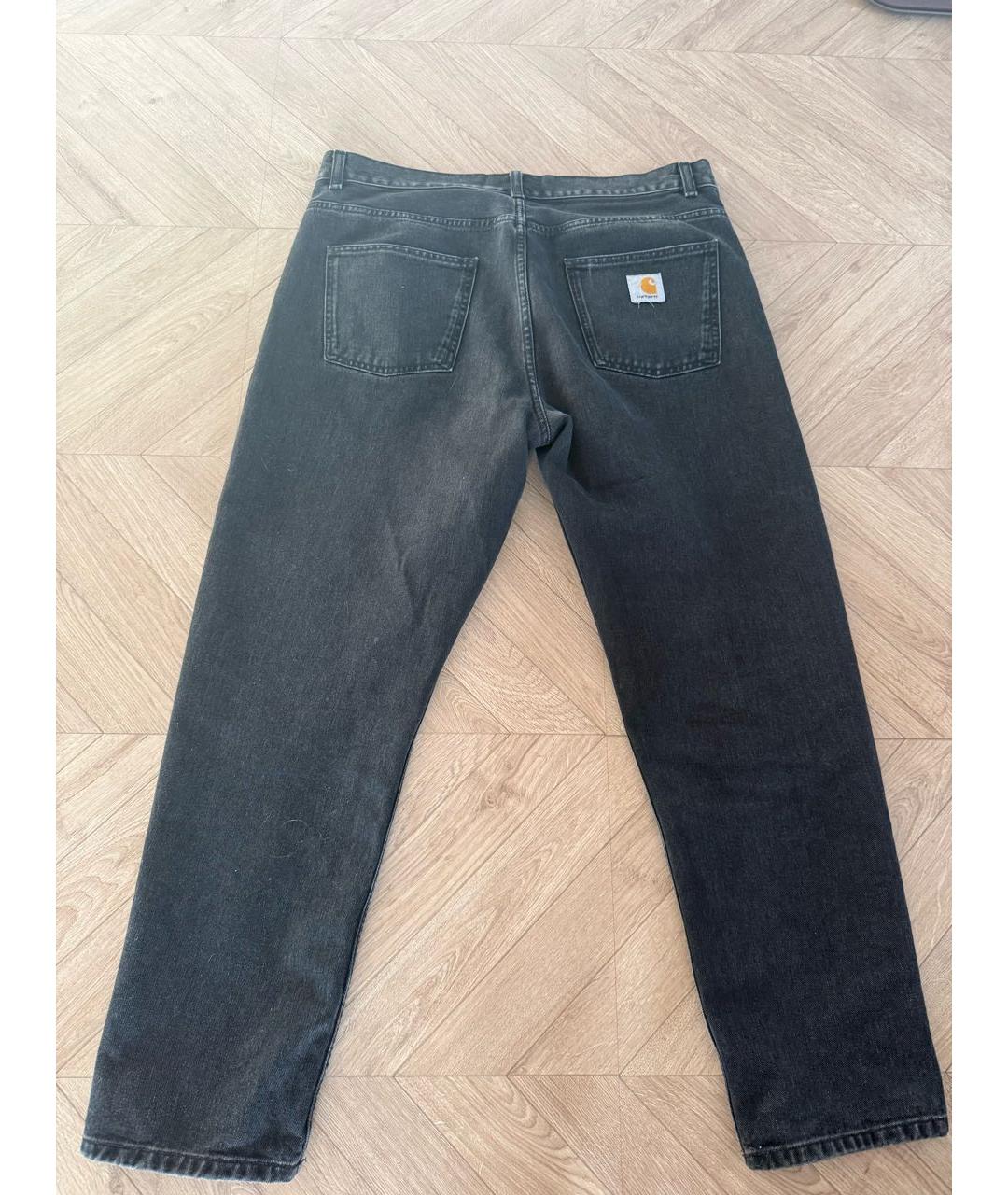 CARHARTT Черные хлопковые прямые джинсы, фото 2