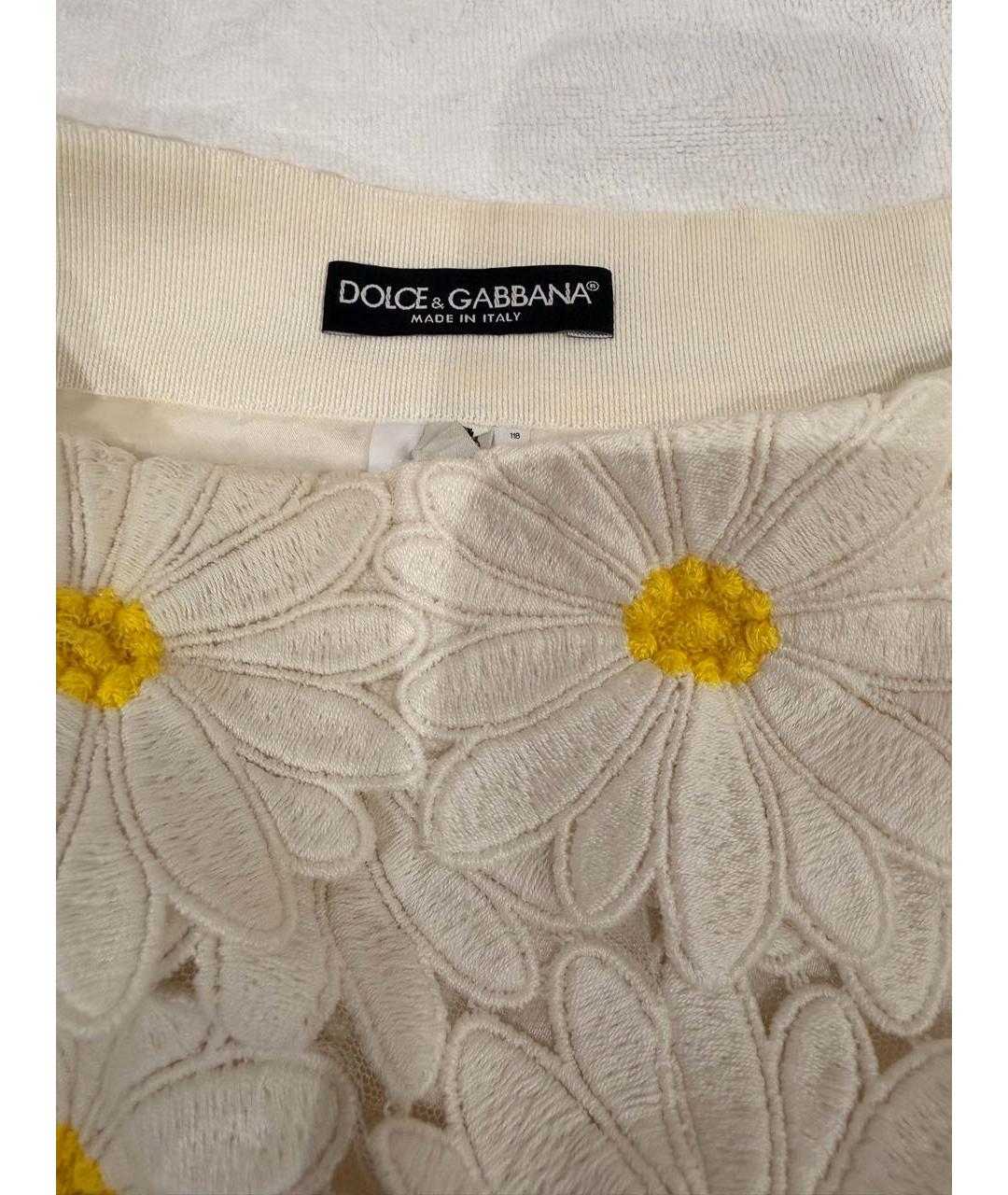 DOLCE&GABBANA Белые хлопковые шорты, фото 3