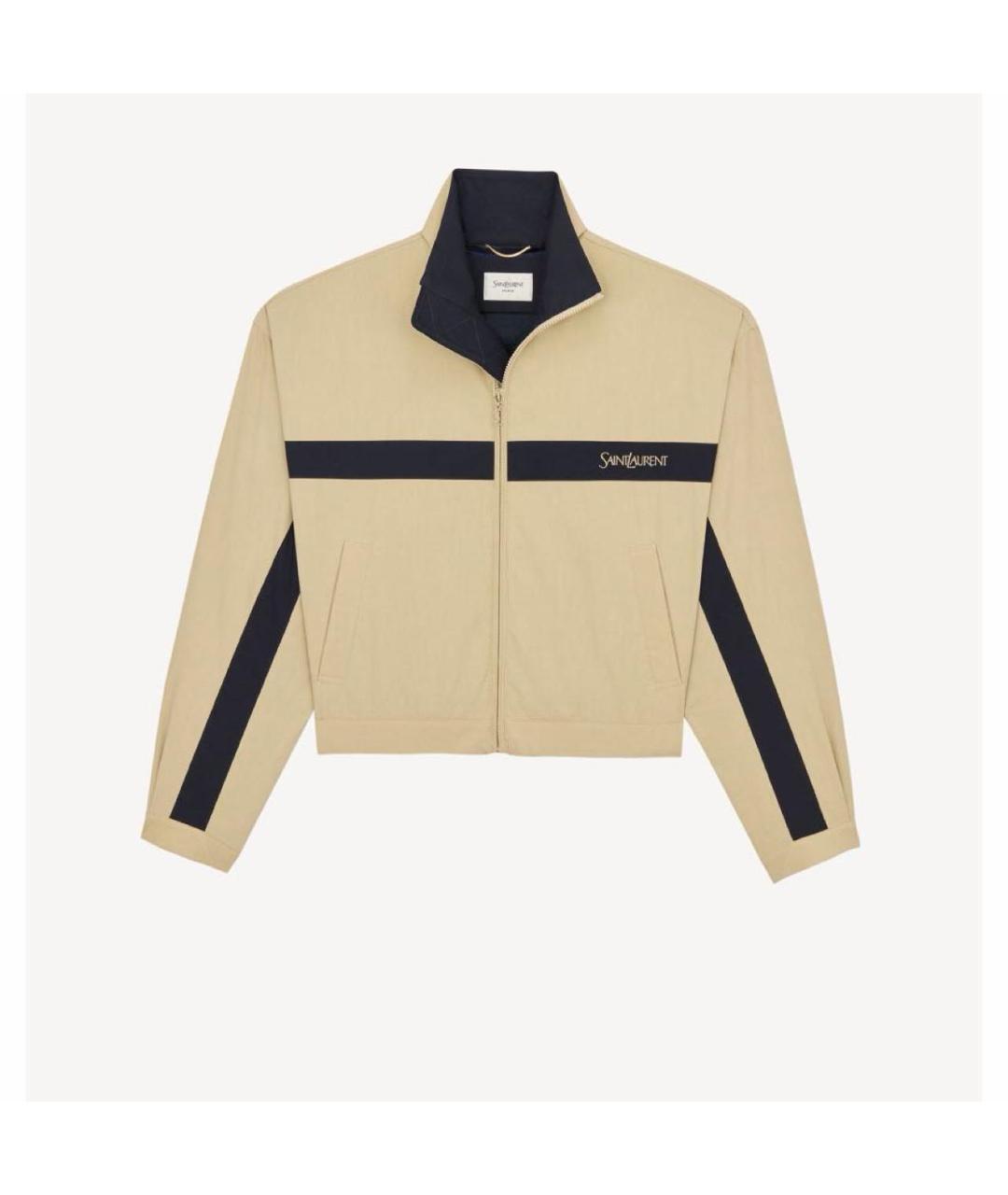SAINT LAURENT Бежевая хлопковая куртка, фото 2