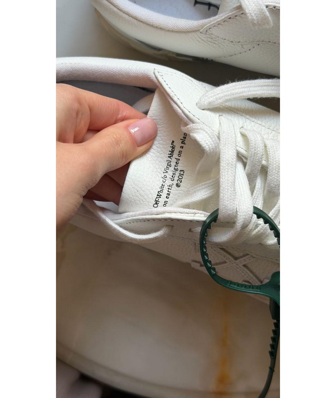 OFF-WHITE Белые кожаные низкие кроссовки / кеды, фото 5