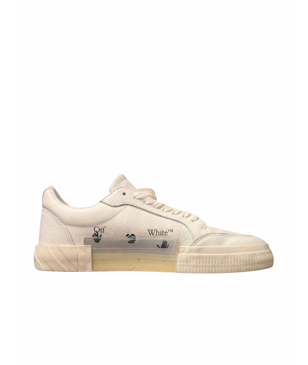 OFF-WHITE Белые кожаные низкие кроссовки / кеды, фото 1