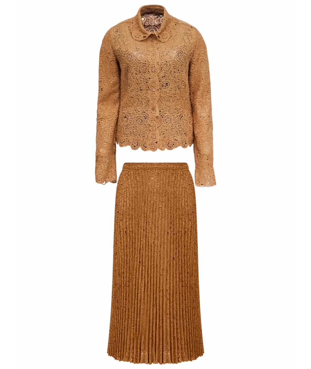 ERMANNO SCERVINO Коричневый шерстяной костюм с юбками, фото 1