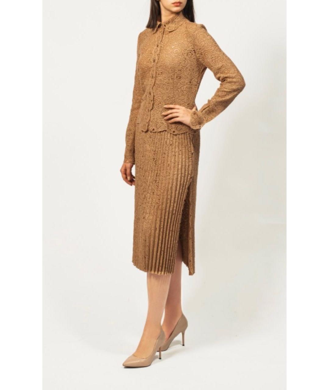 ERMANNO SCERVINO Коричневый шерстяной костюм с юбками, фото 3