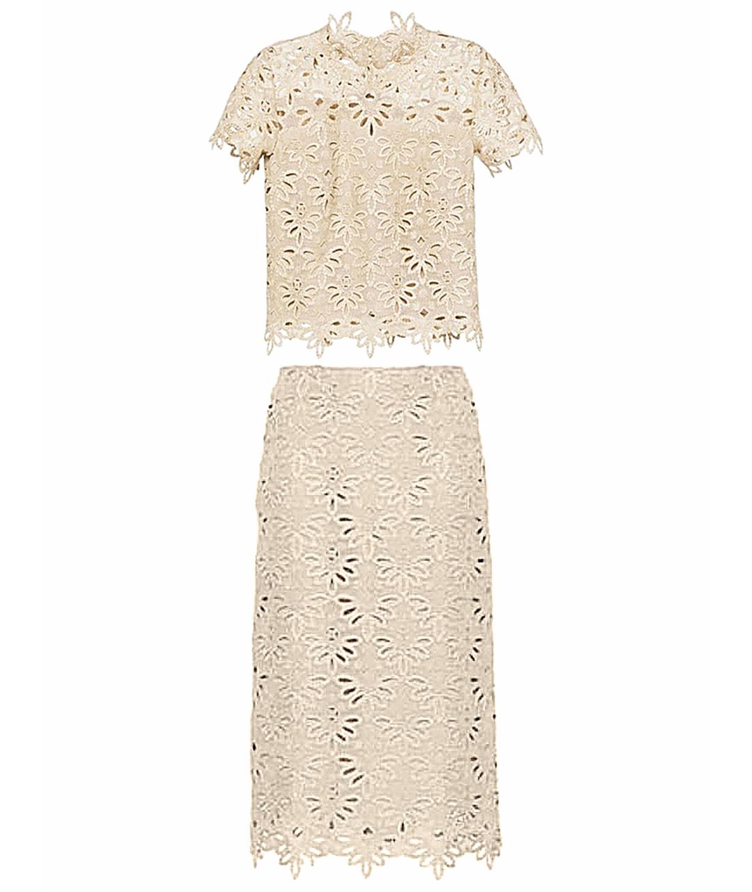 ERMANNO SCERVINO Бежевый полиэстеровый костюм с юбками, фото 1