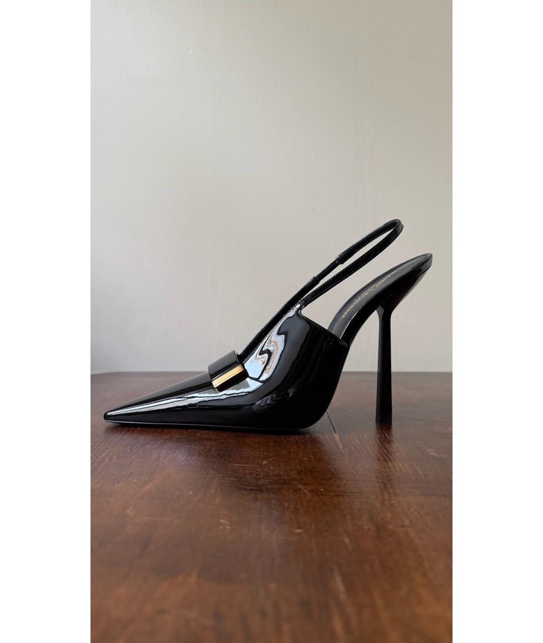 SAINT LAURENT Черные туфли из лакированной кожи, фото 6