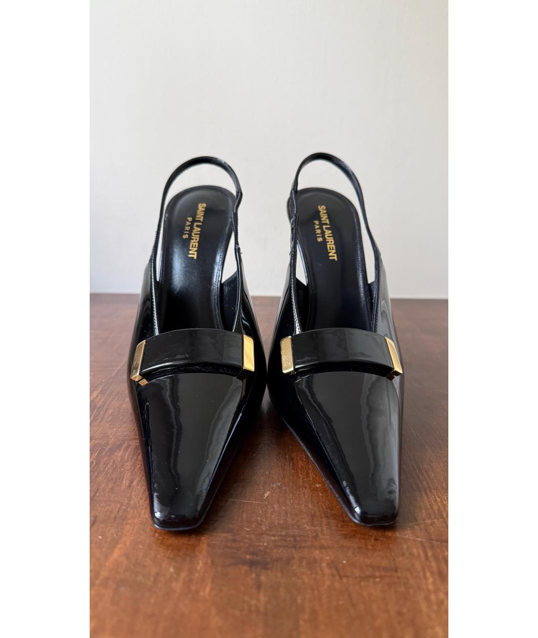 SAINT LAURENT Черные туфли из лакированной кожи, фото 3