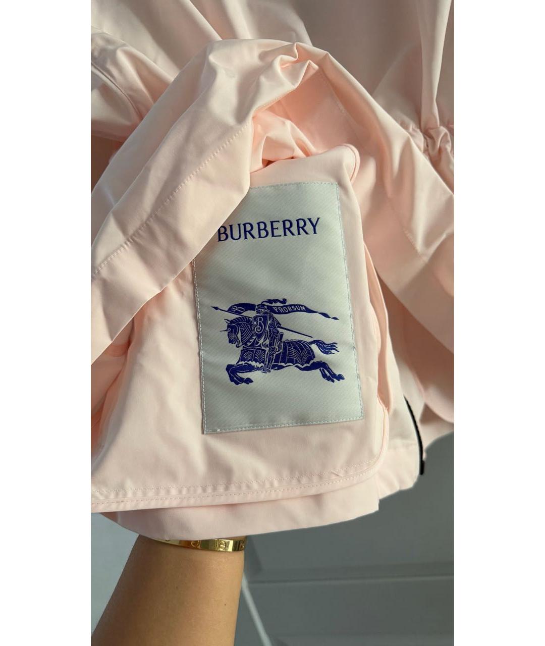 BURBERRY Розовая полиэстеровая куртка, фото 8