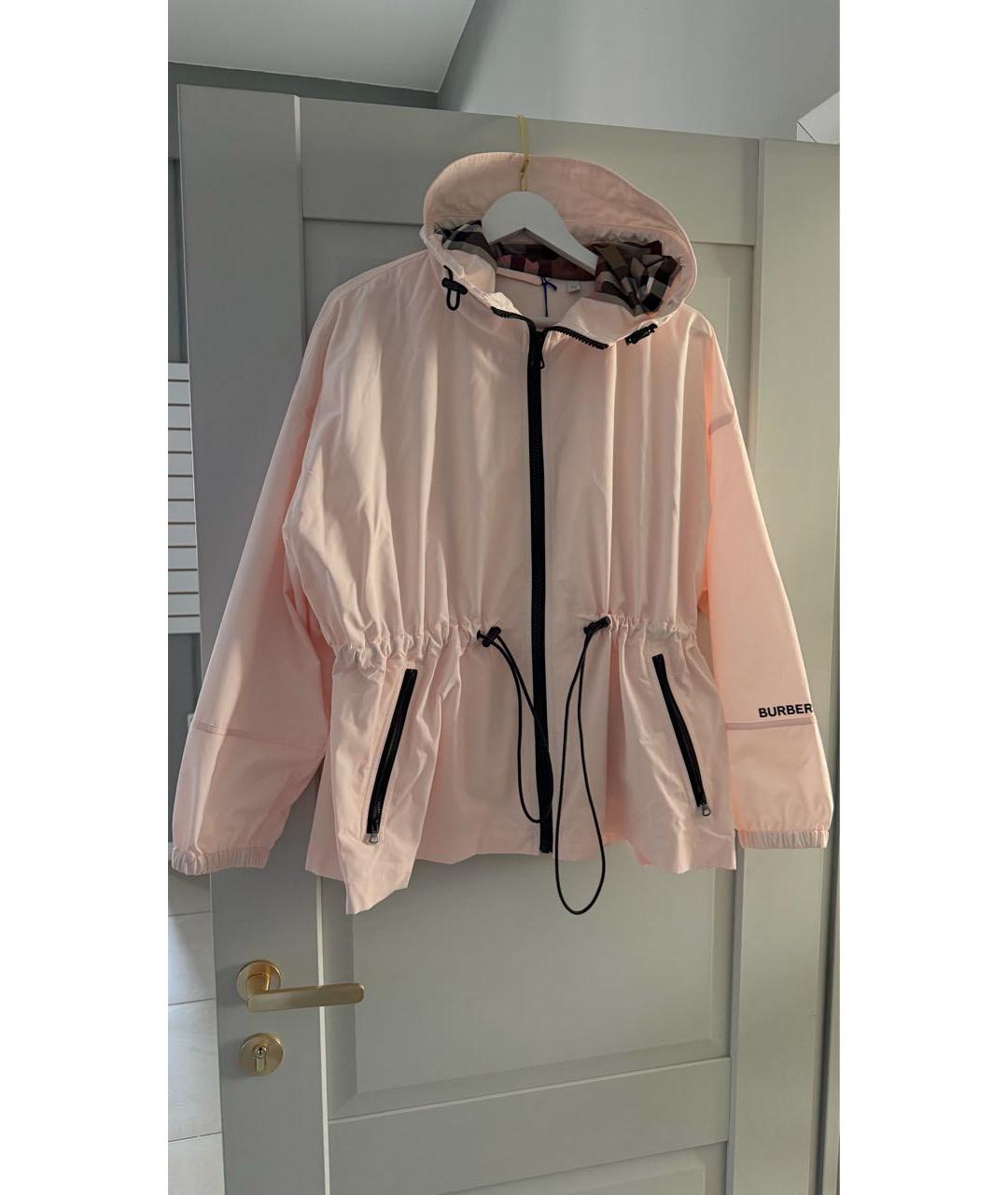 BURBERRY Розовая полиэстеровая куртка, фото 9