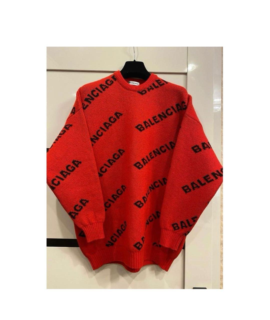 BALENCIAGA Красный шерстяной джемпер / свитер, фото 2