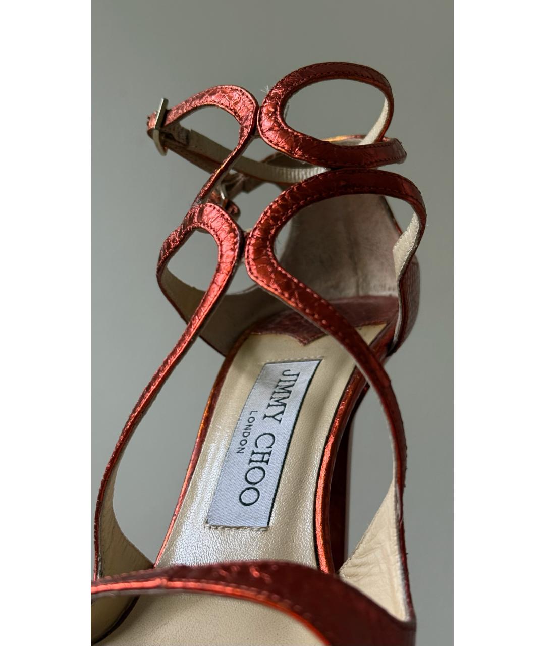 JIMMY CHOO Коралловые кожаные туфли, фото 6