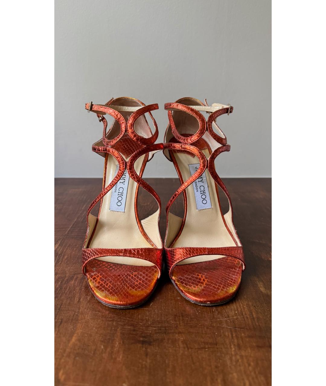 JIMMY CHOO Коралловые кожаные туфли, фото 3