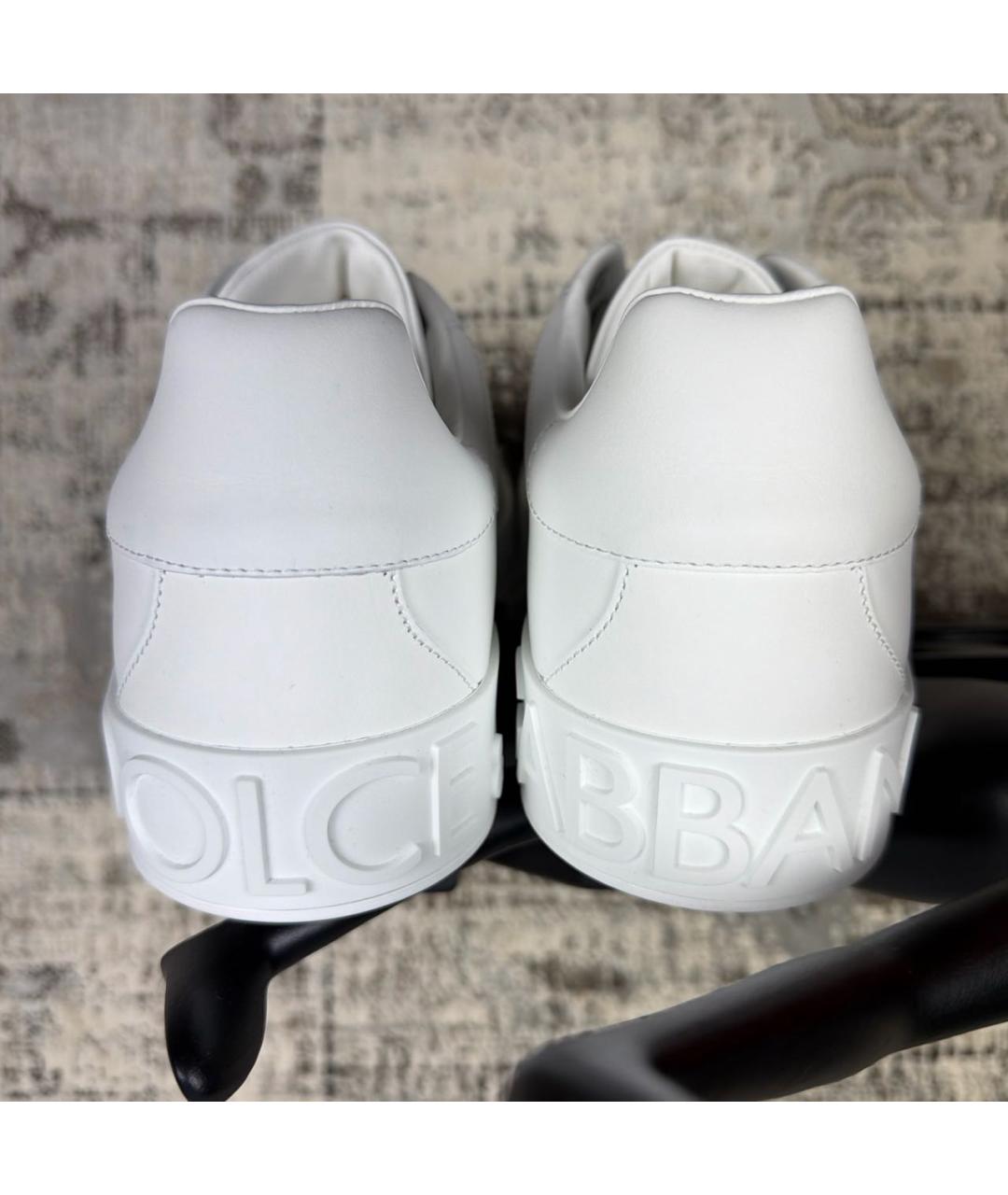 DOLCE&GABBANA Белые кожаные низкие кроссовки / кеды, фото 4