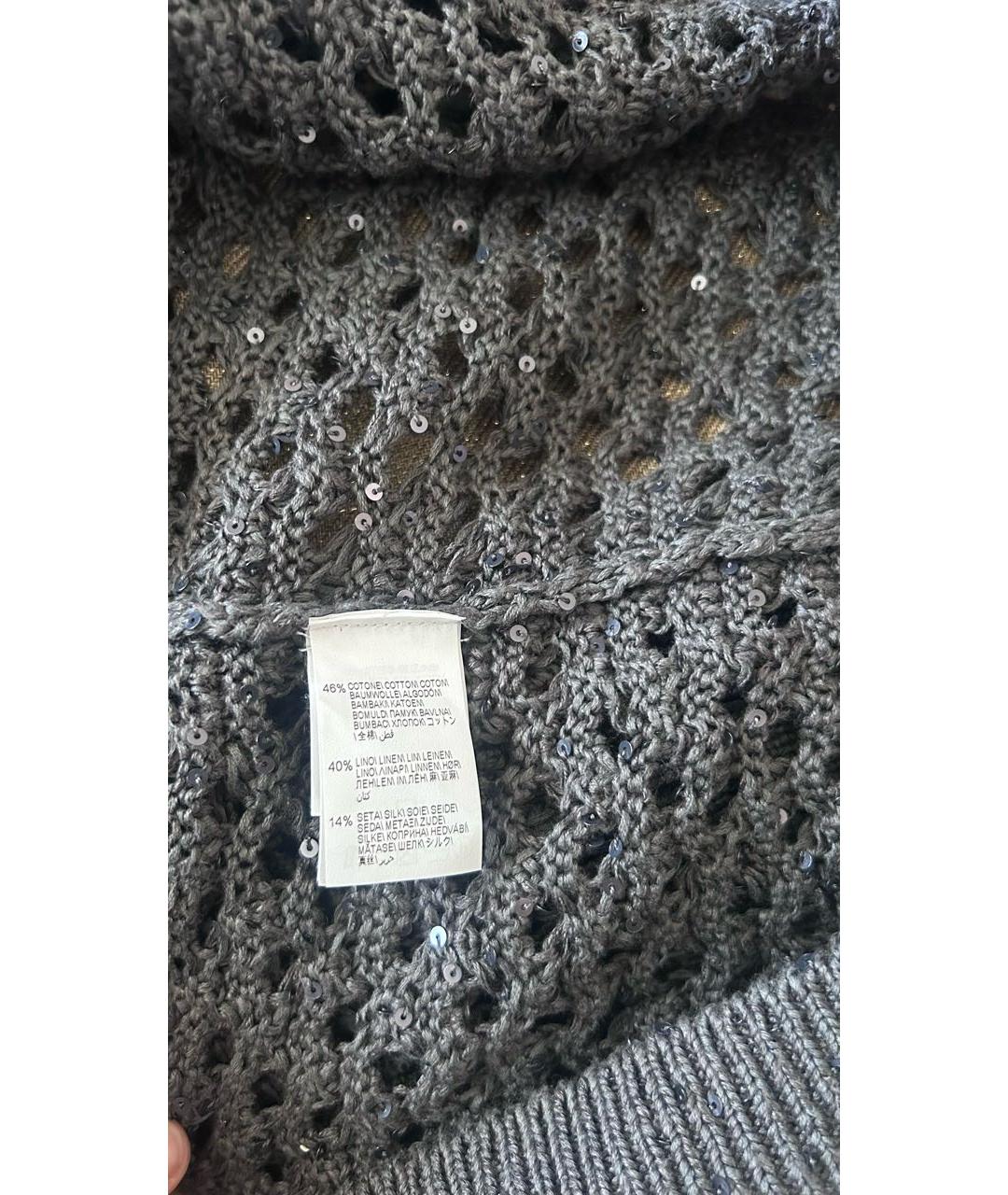 BRUNELLO CUCINELLI Антрацитовый хлопковый кардиган, фото 5