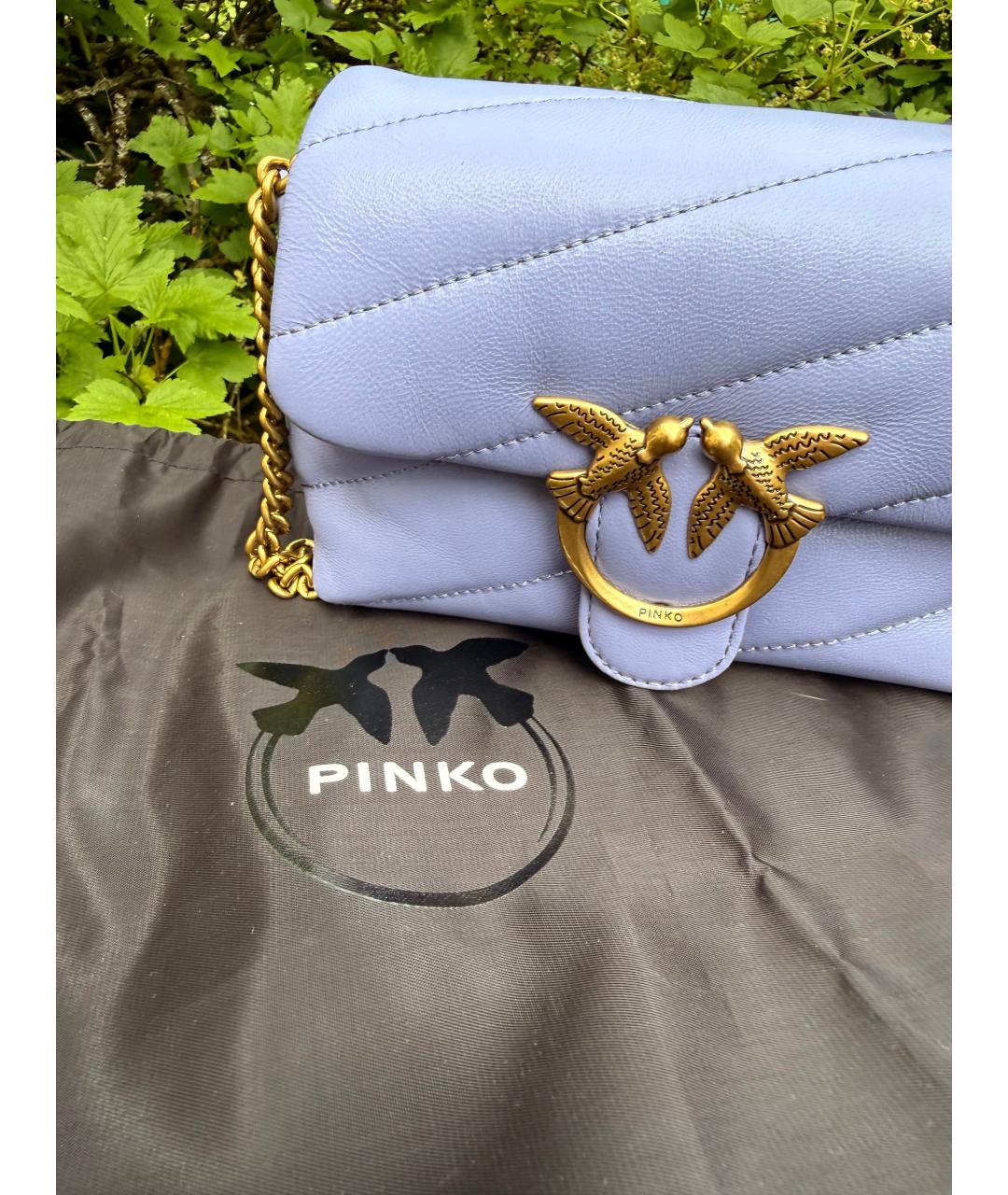 PINKO Фиолетовая кожаная сумка через плечо, фото 2