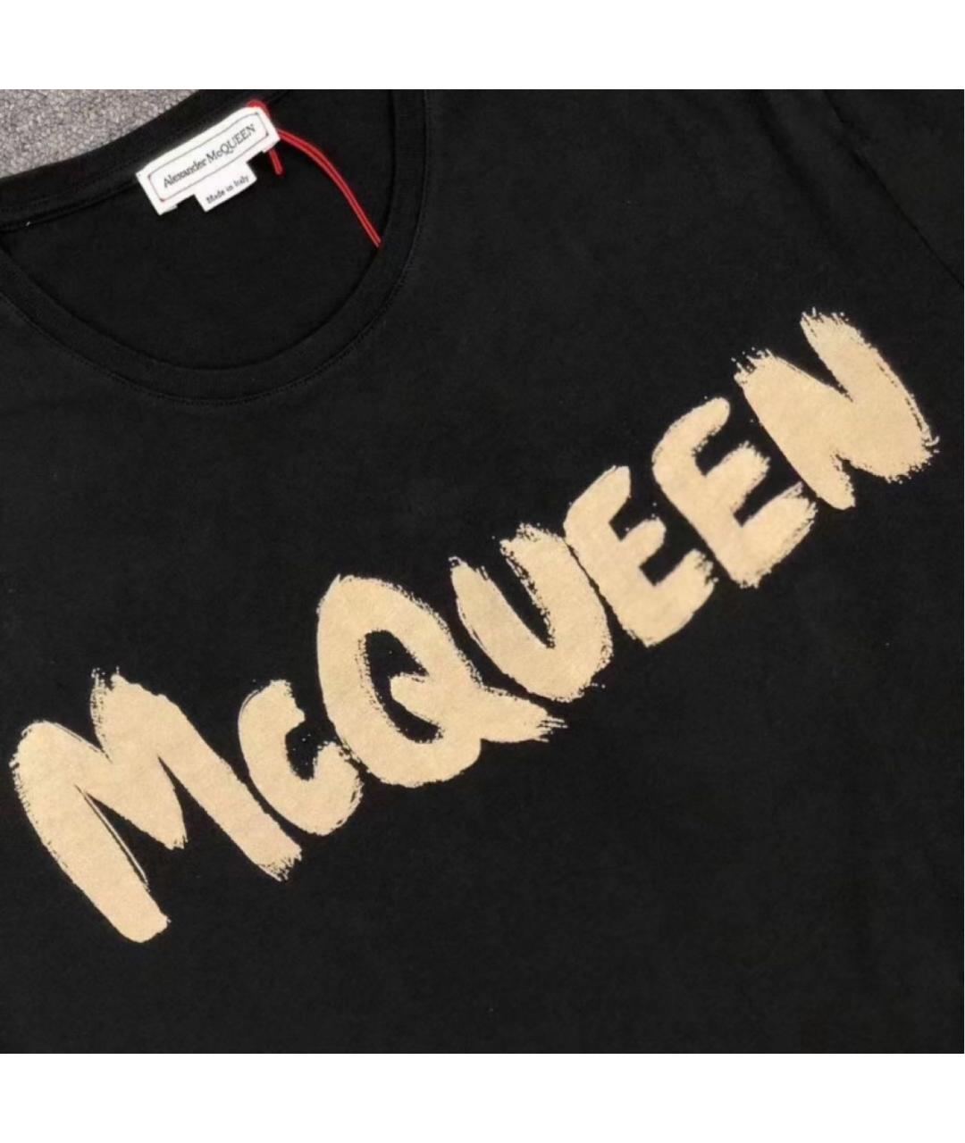 ALEXANDER MCQUEEN Черная хлопковая футболка, фото 6