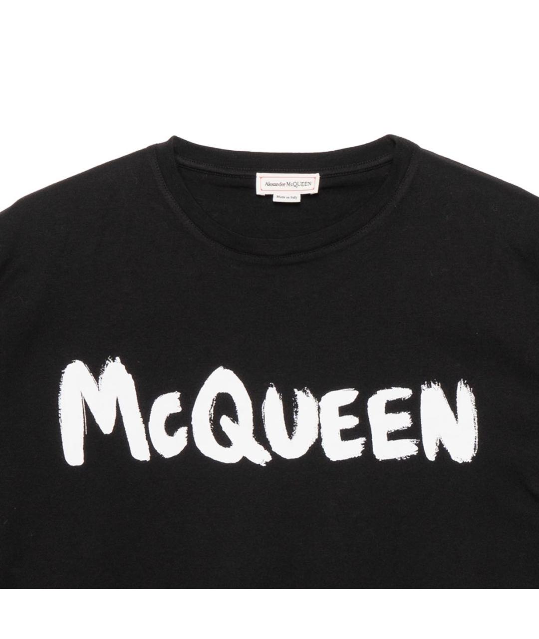 ALEXANDER MCQUEEN Черная хлопковая футболка, фото 3