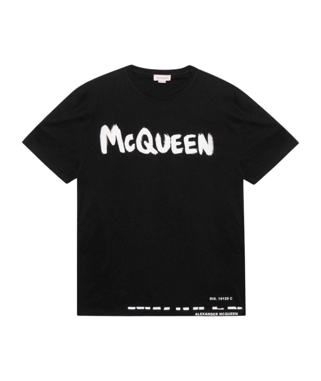 ALEXANDER MCQUEEN Черная хлопковая футболка, фото 1