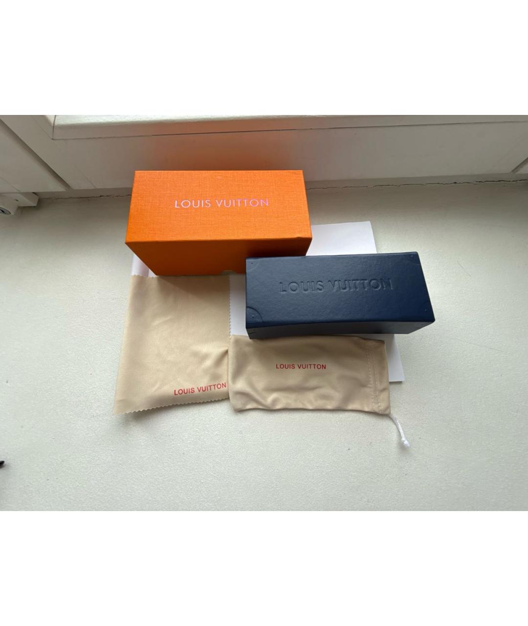 LOUIS VUITTON Черные металлические солнцезащитные очки, фото 4