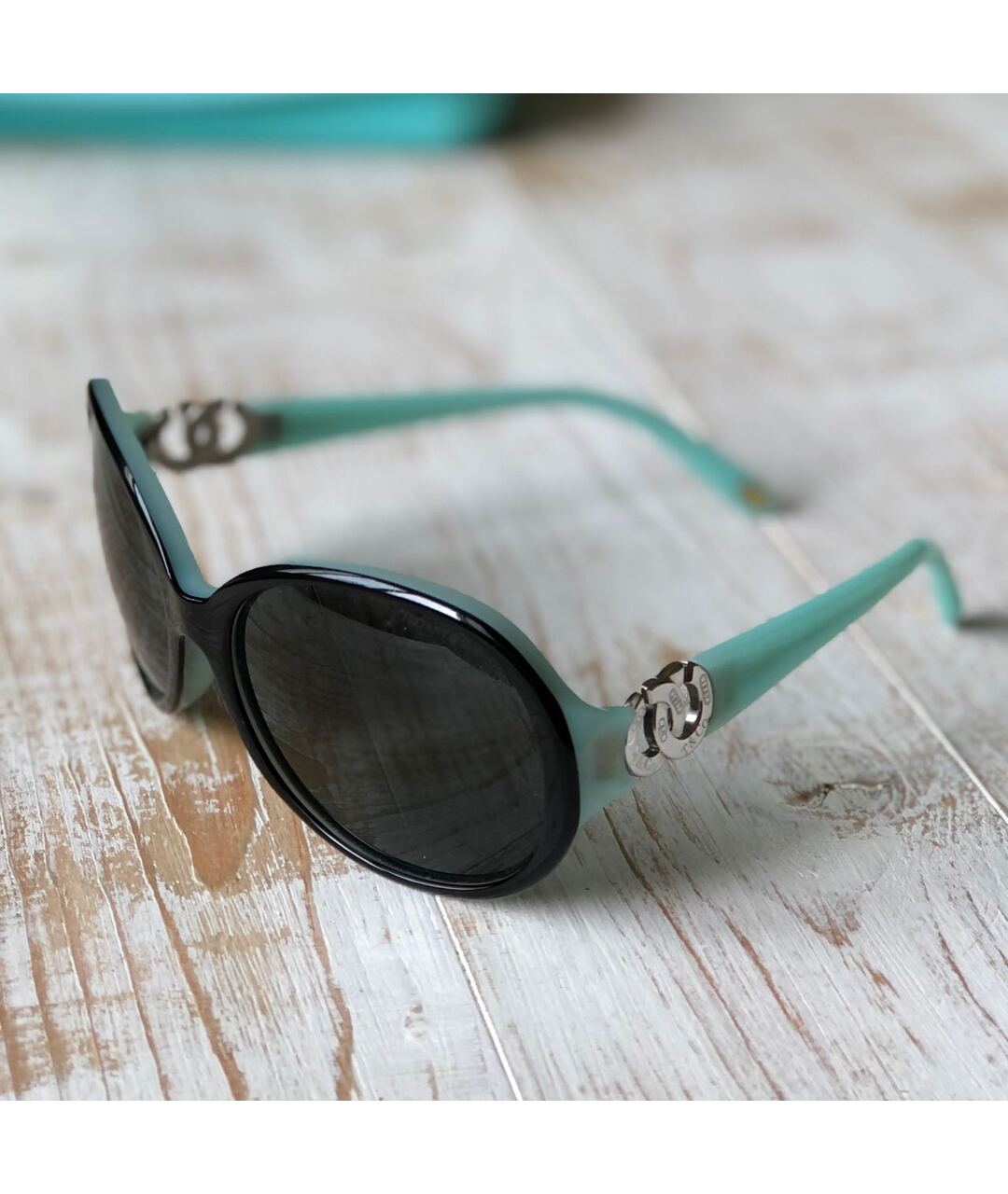 TIFFANY&CO Бирюзовые солнцезащитные очки, фото 2