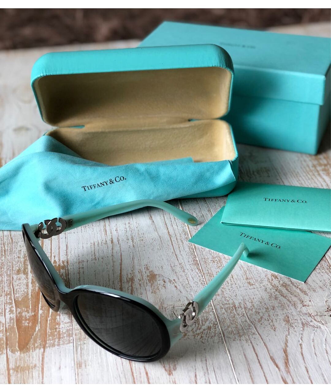 TIFFANY&CO Бирюзовые солнцезащитные очки, фото 5