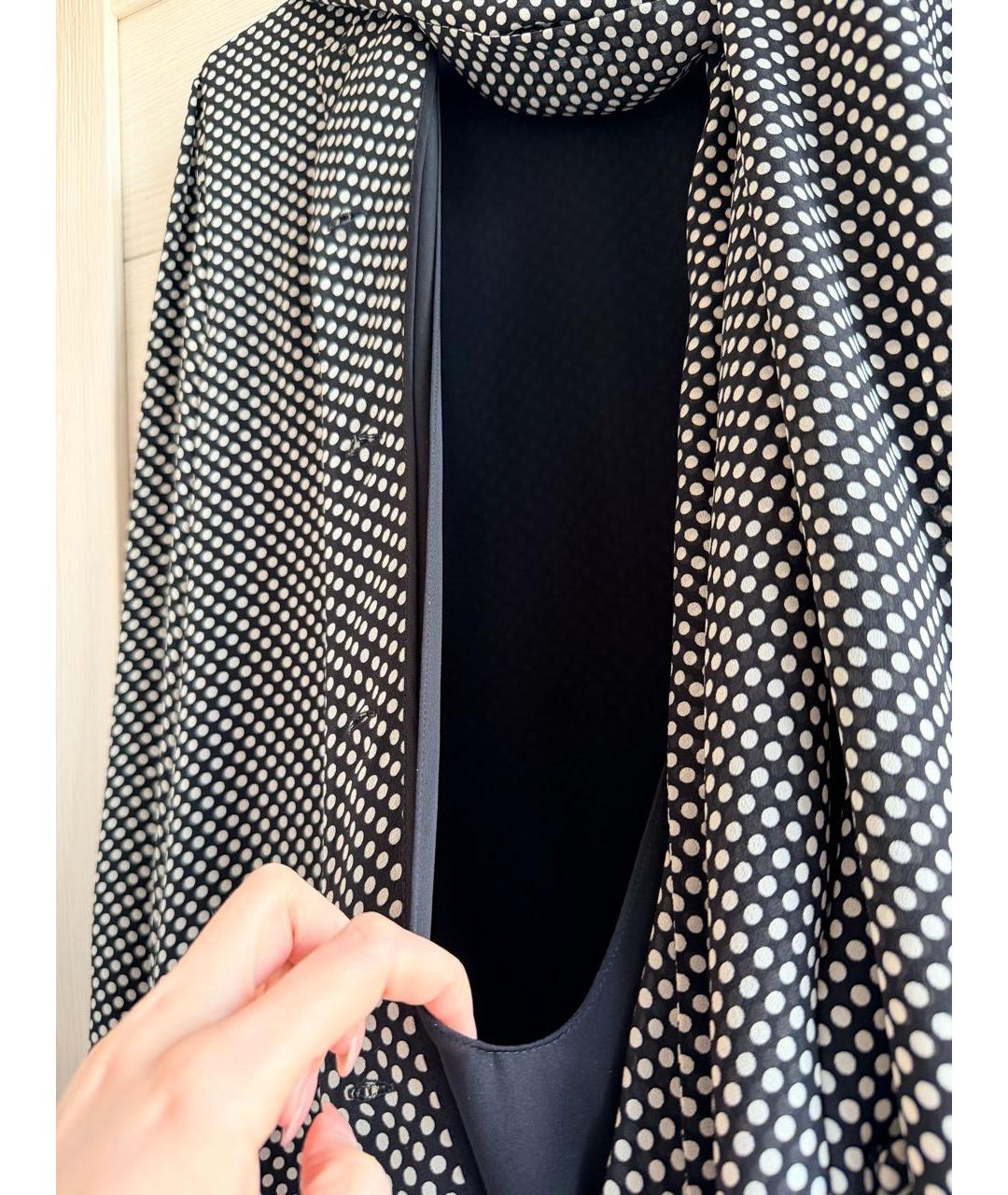 CELINE Черное шелковое повседневное платье, фото 3