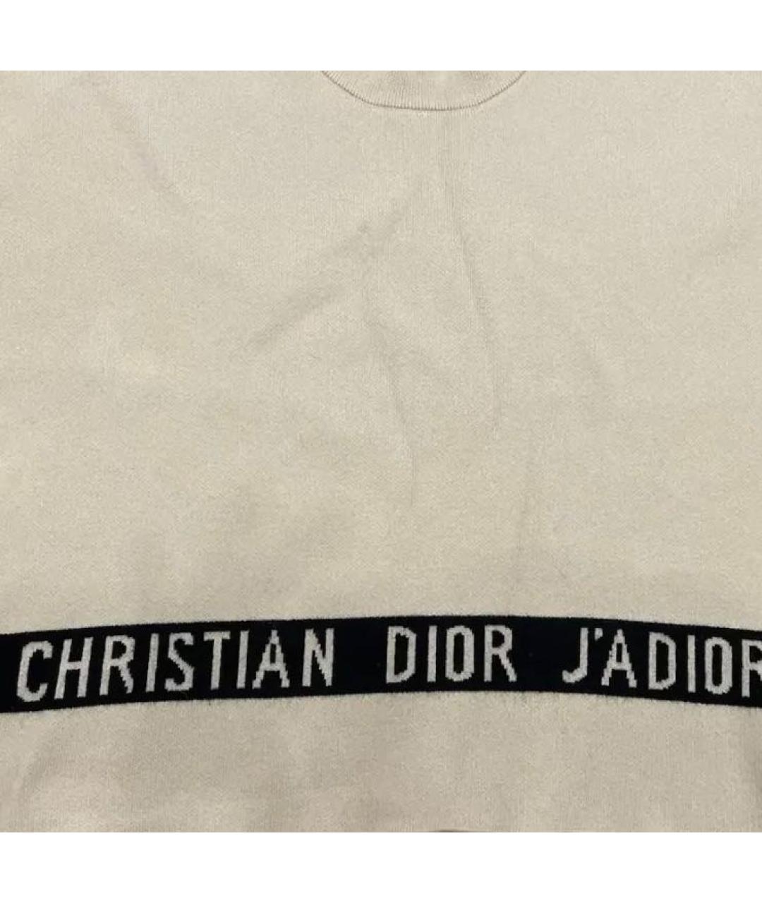 CHRISTIAN DIOR Бежевый кашемировый джемпер / свитер, фото 4