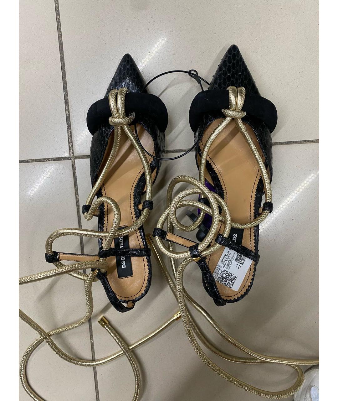 DSQUARED2 Черные кожаные мюли, фото 2