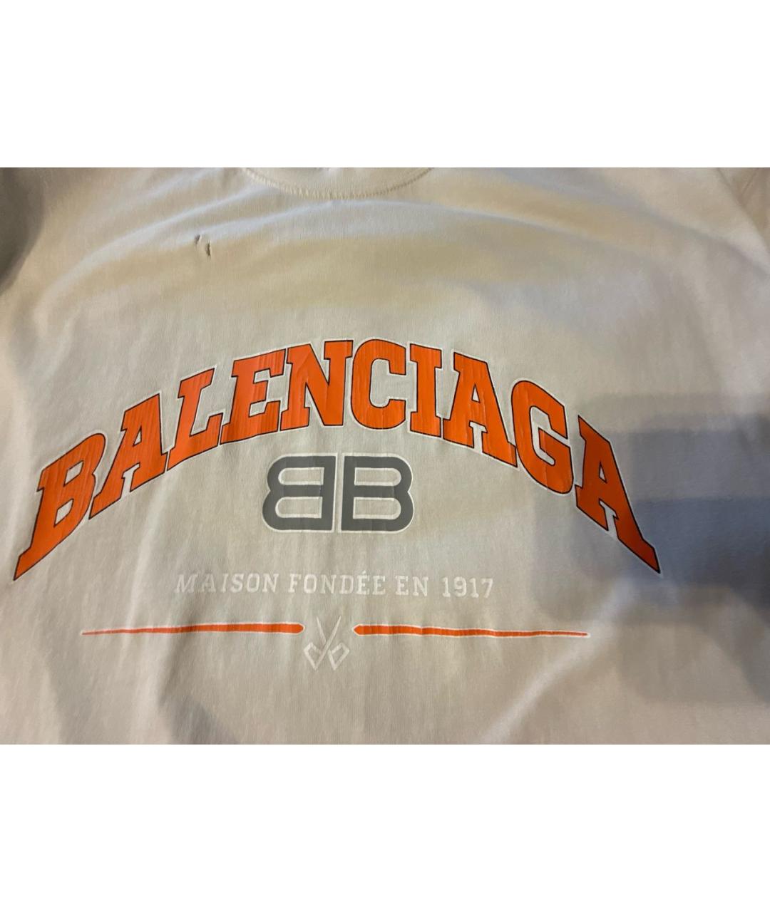 BALENCIAGA Бежевая хлопковая футболка, фото 7