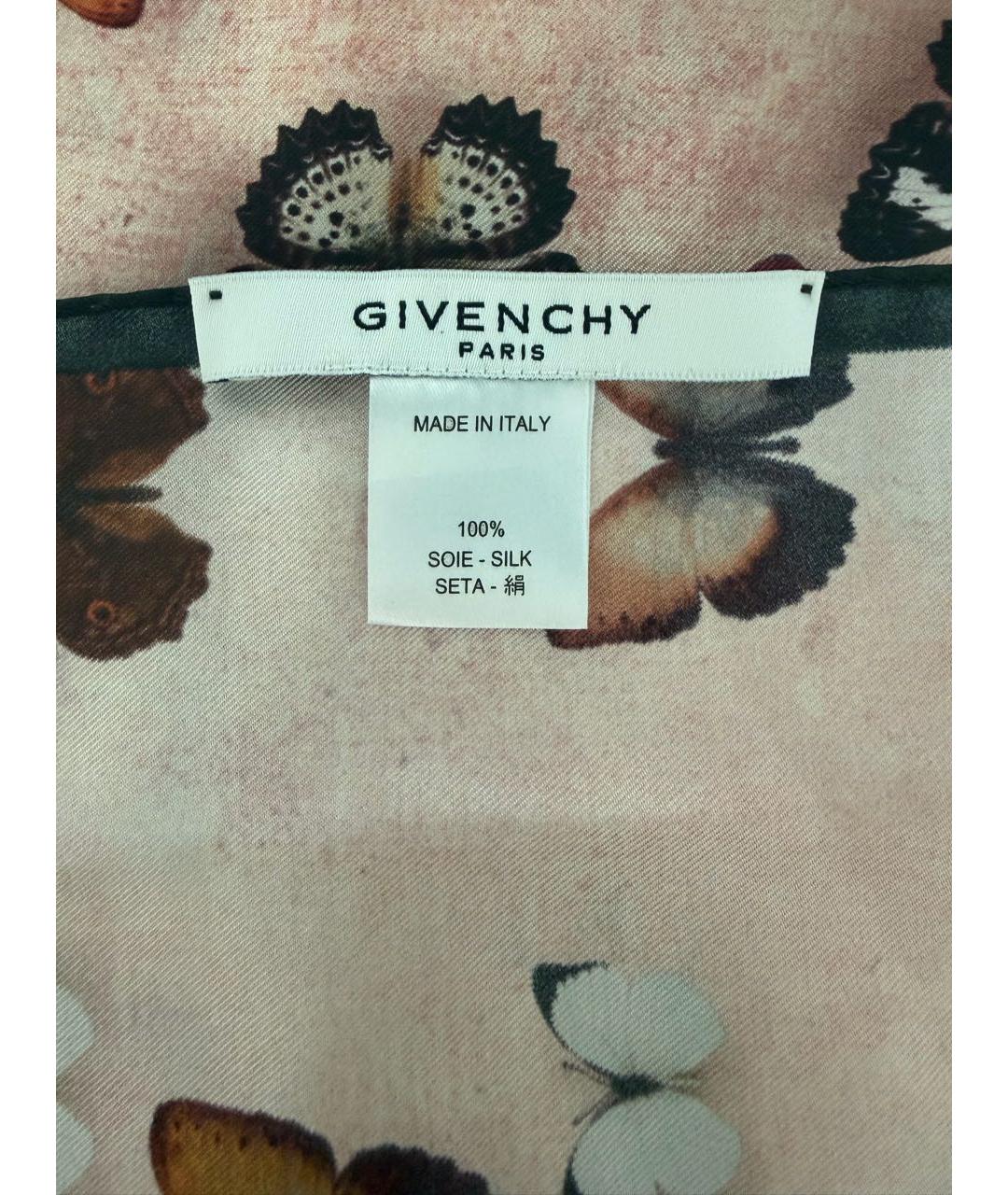 GIVENCHY Коралловый шелковый платок, фото 3