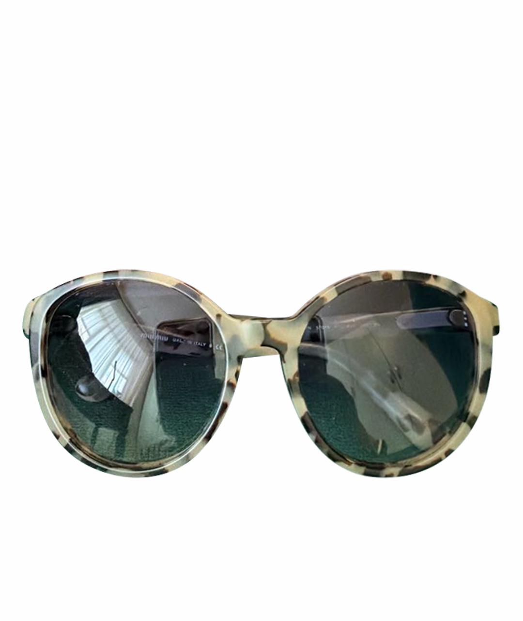 MIU MIU Бежевые пластиковые солнцезащитные очки, фото 1