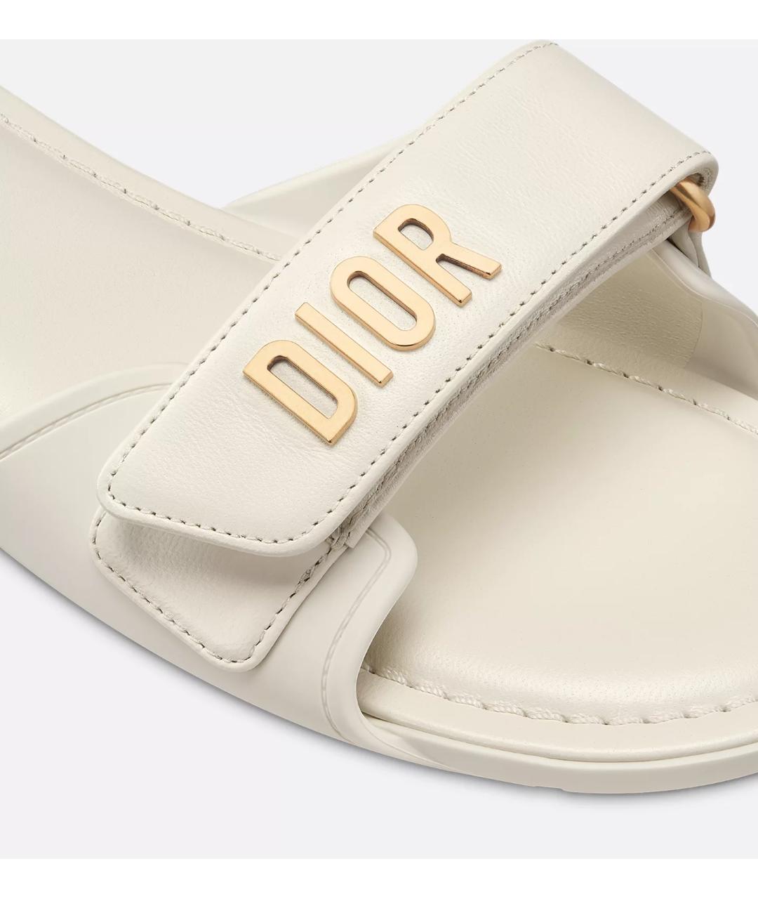 CHRISTIAN DIOR Белые кожаные мюли, фото 4