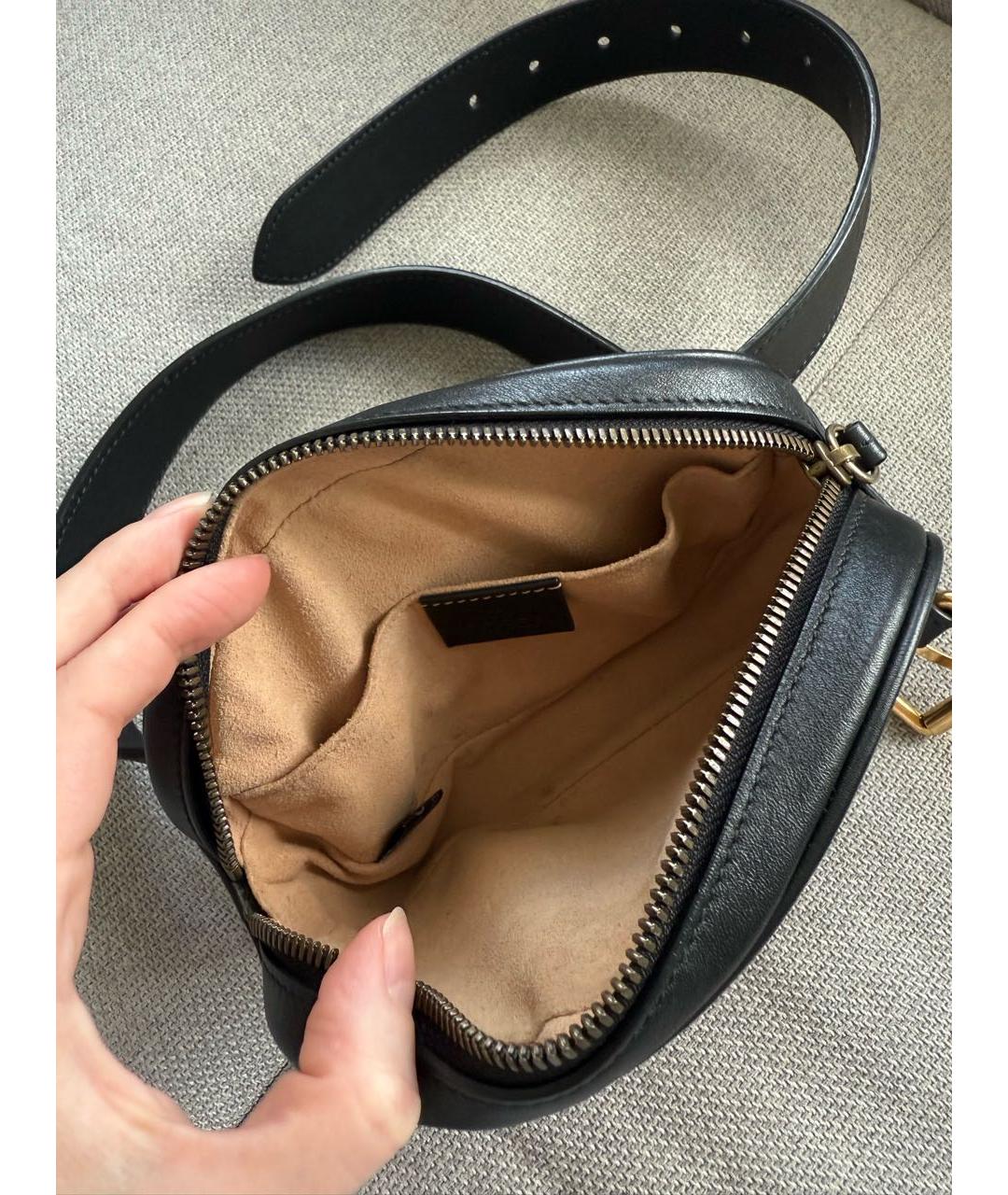GUCCI Черная кожаная поясная сумка, фото 4