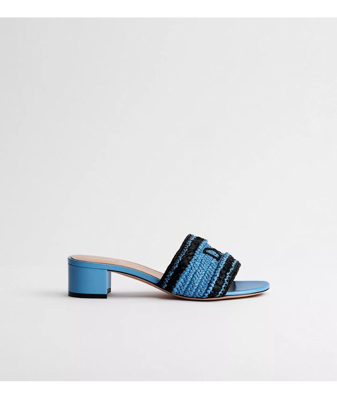 CHRISTIAN DIOR Синие мюли, фото 6