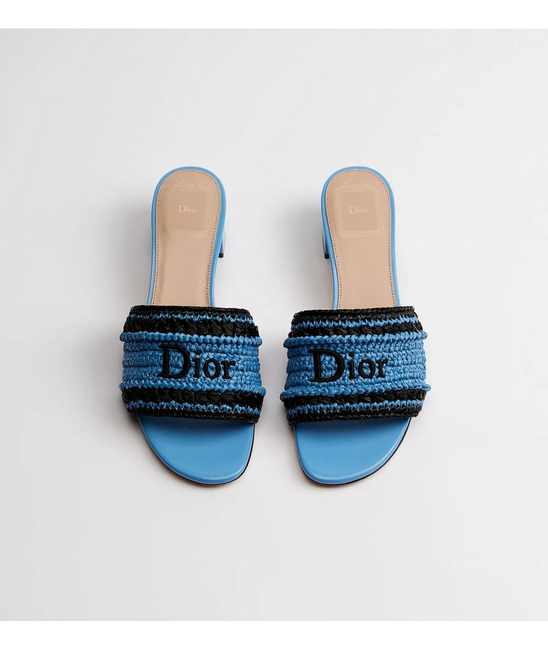 CHRISTIAN DIOR Синие мюли, фото 2